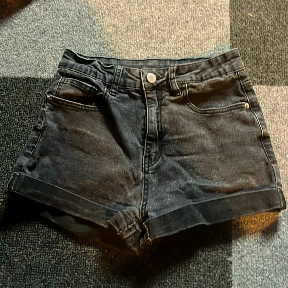 Shein black high rise shorts